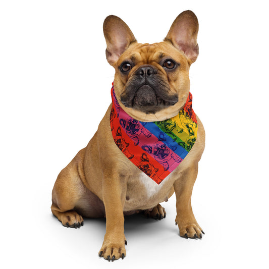 Frenchie Pride Rainbow Bandana