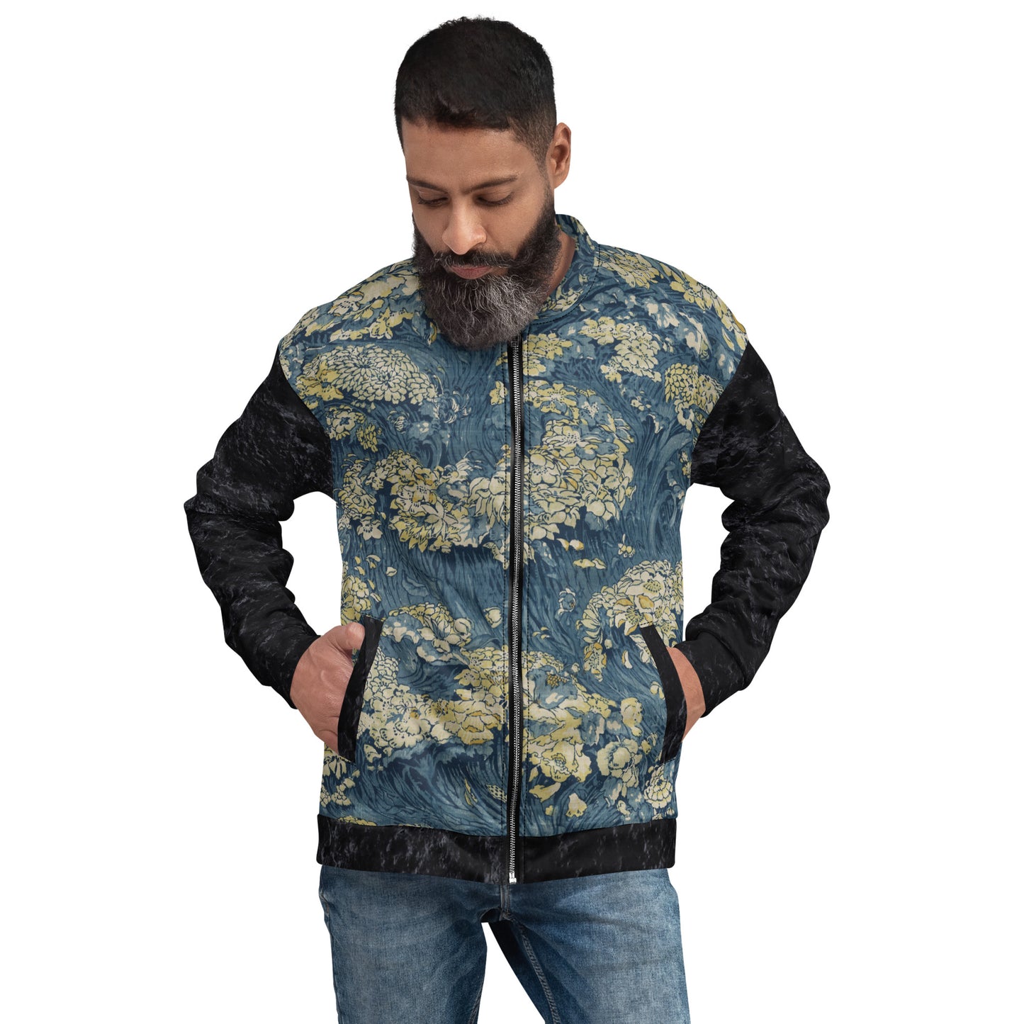 Waves of Florals Unisex Bomber Jacket