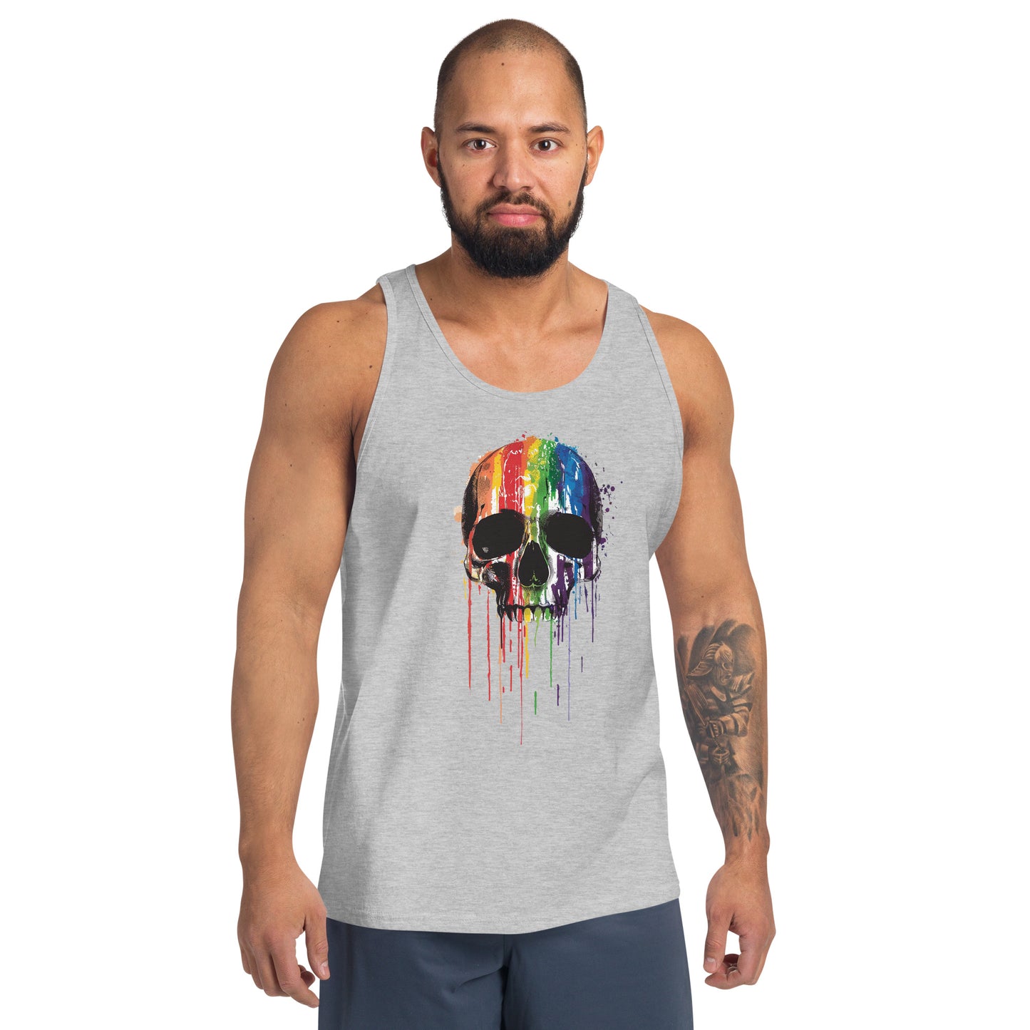 Skull Drip Rainbow Pride Tank Top