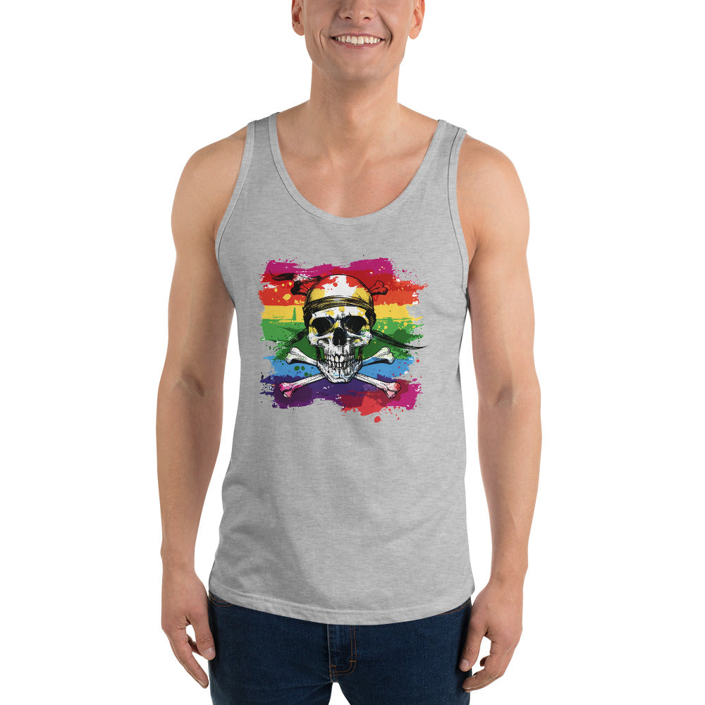 Pirate Rainbow Skull Flag Pride Tank Top