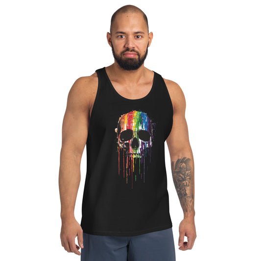 Skull Drip Rainbow Pride Tank Top