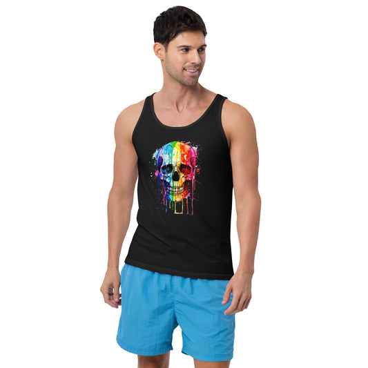 Skull Painted Rainbow Pride Tank Top