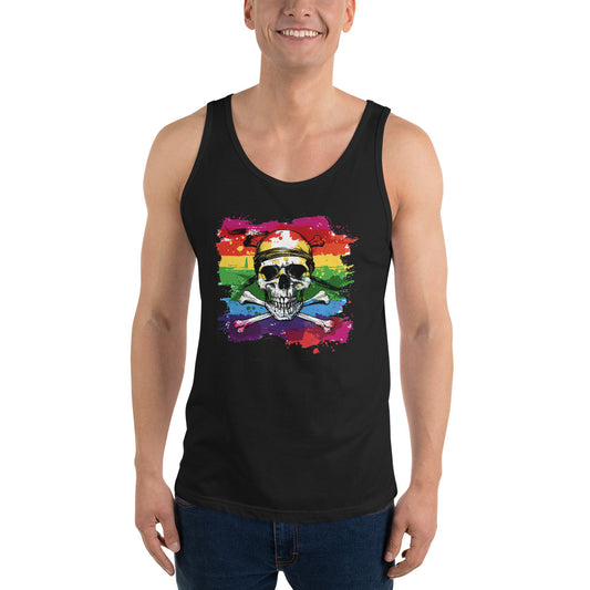 Pirate Rainbow Skull Flag Pride Tank Top