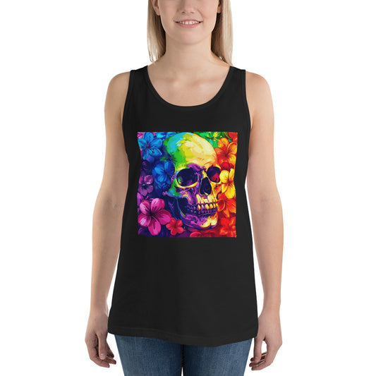 Rainbow Flower Skull Pride Tank Top