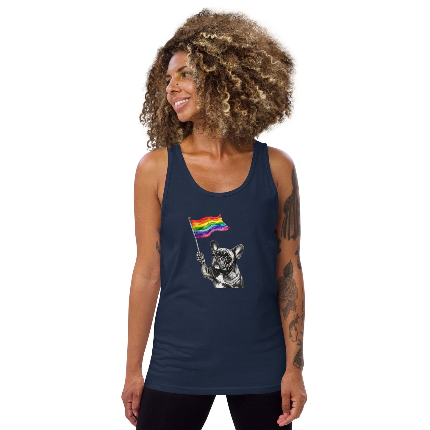 Frenchie Pride Flag Tank Top