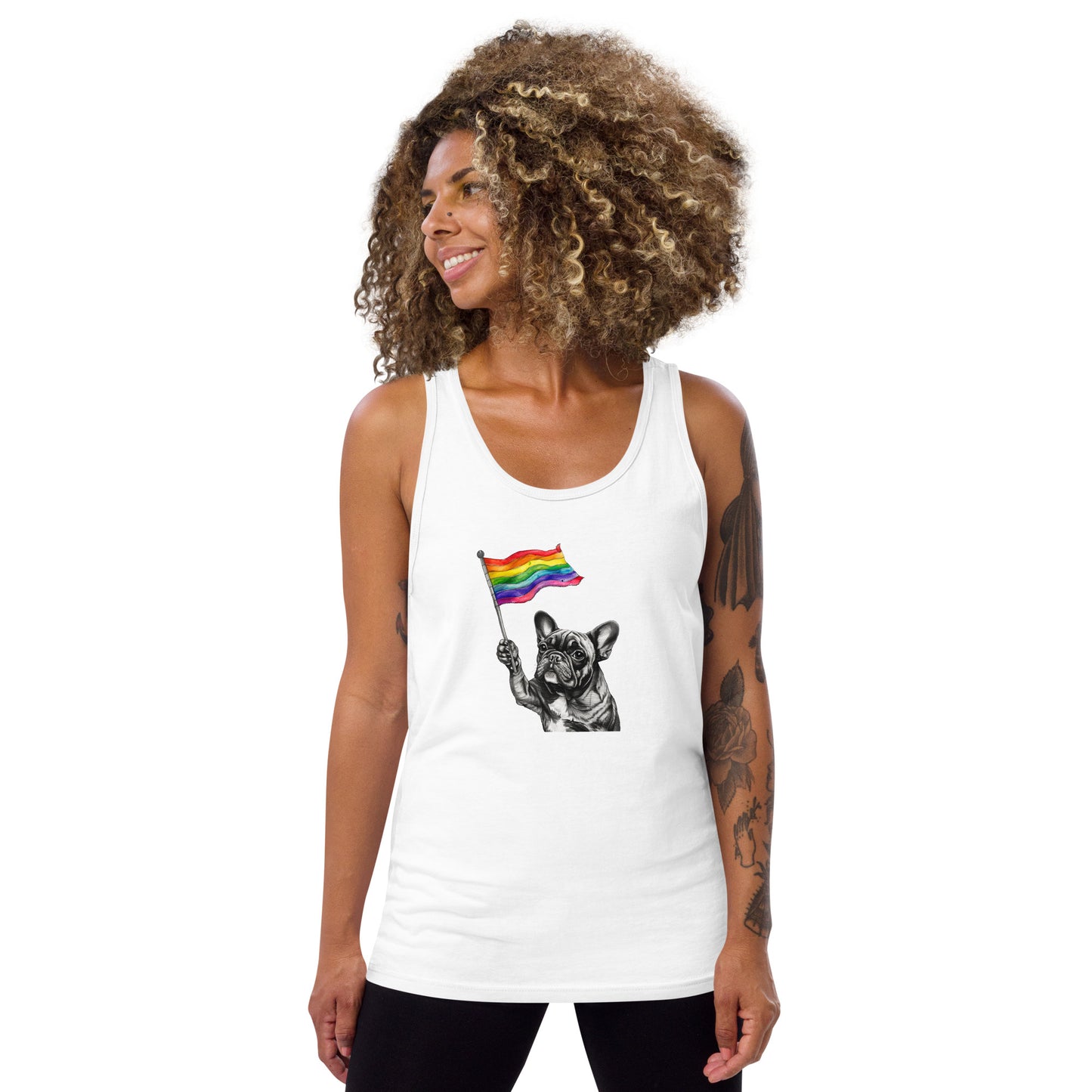 Frenchie Pride Flag Tank Top