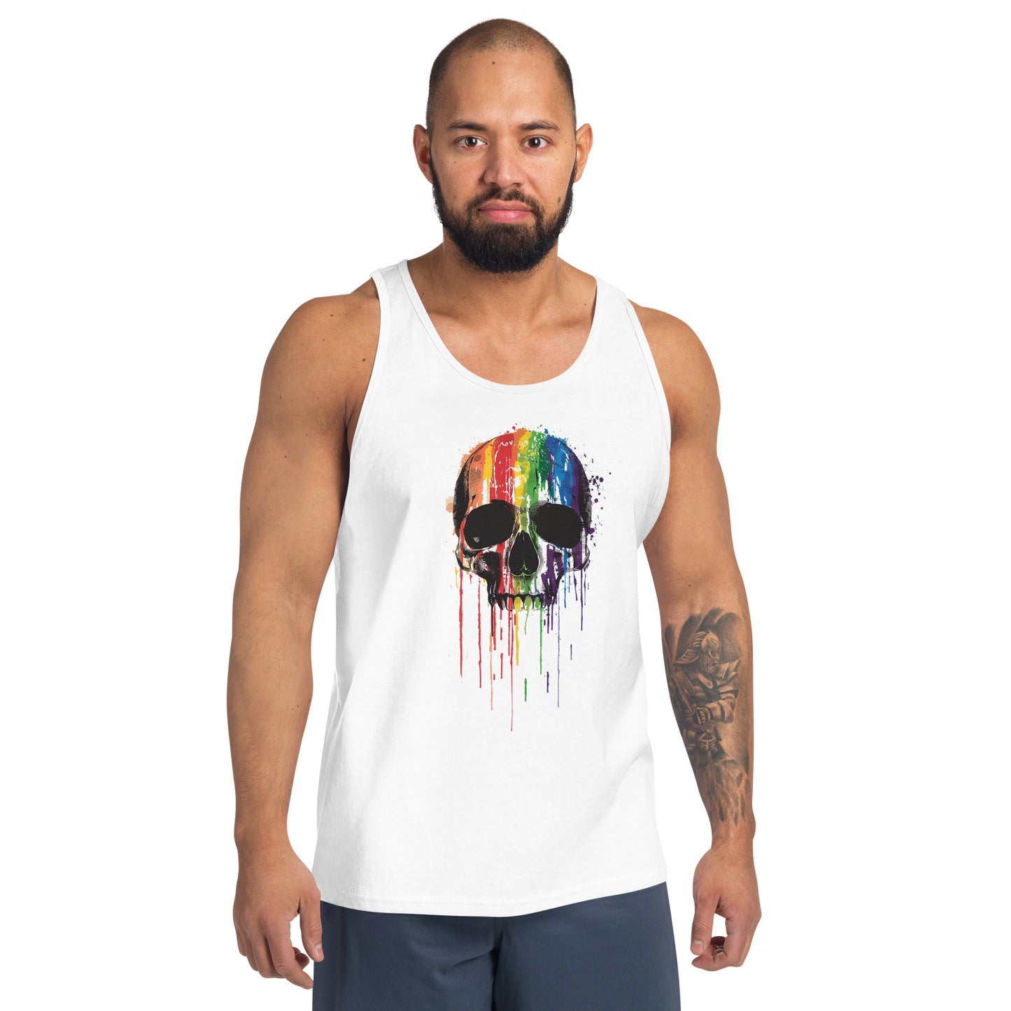 Skull Drip Rainbow Pride Tank Top