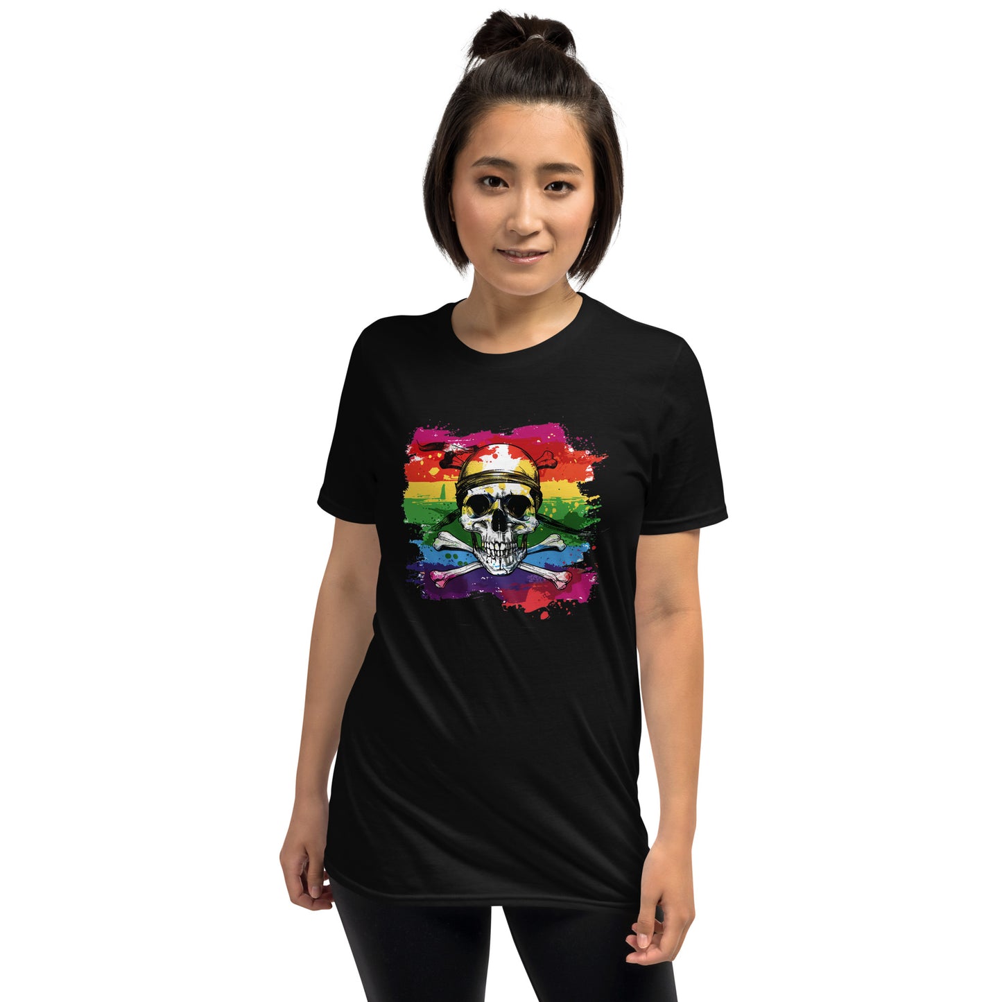 Pirate Rainbow Skull Flag Pride T-Shirt