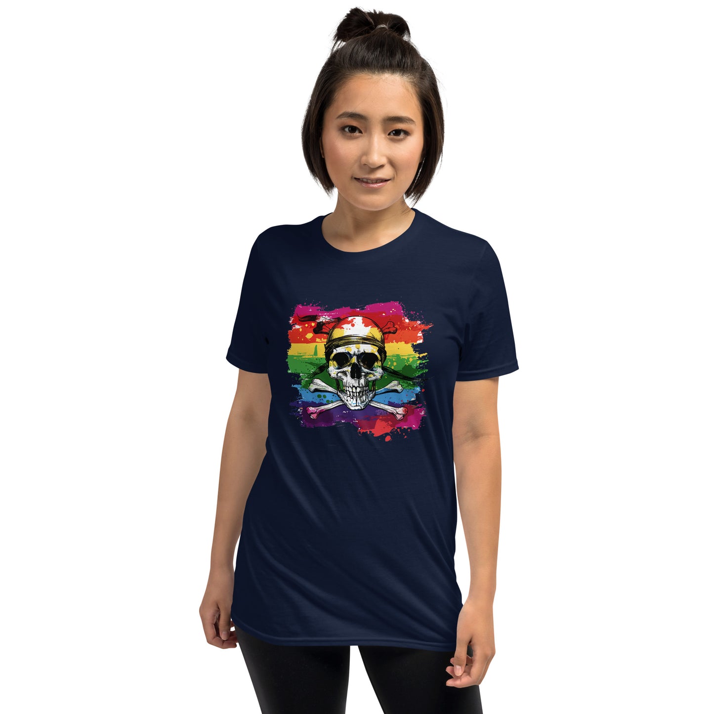 Pirate Rainbow Skull Flag Pride T-Shirt