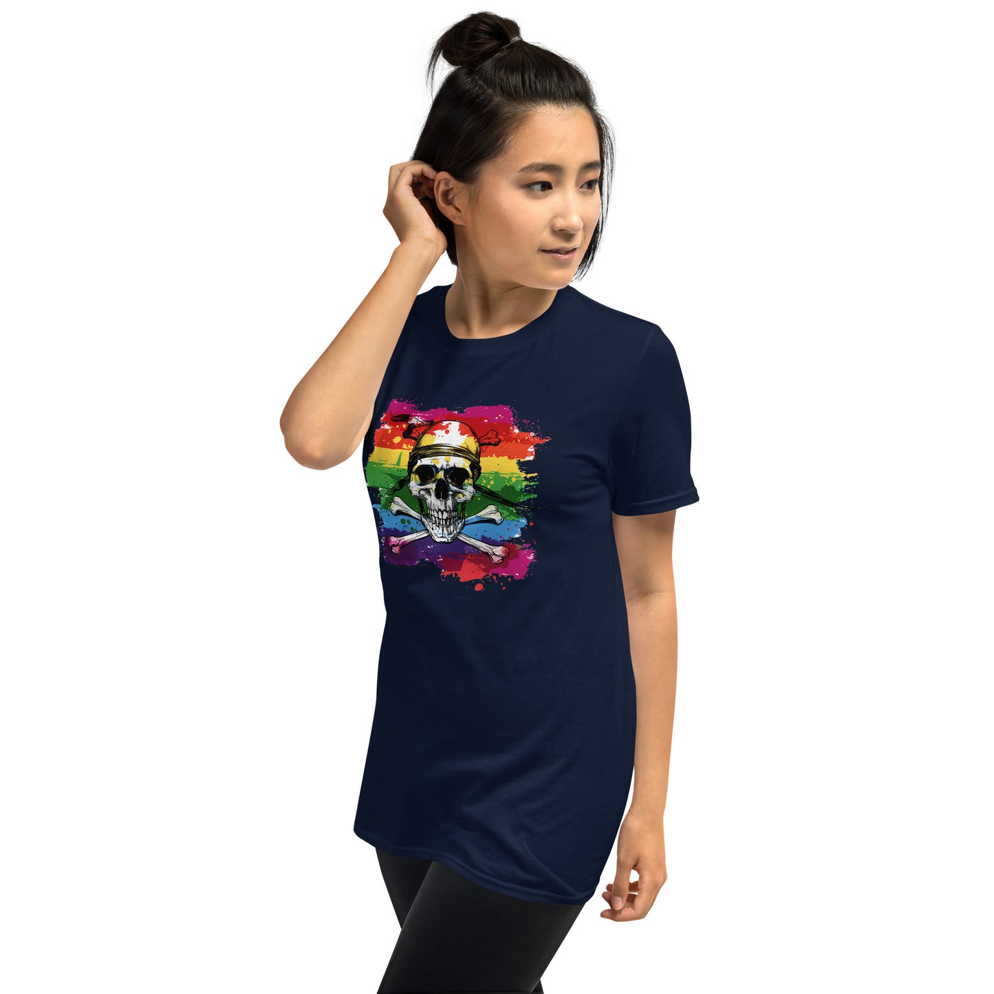 Pirate Rainbow Skull Flag Pride T-Shirt