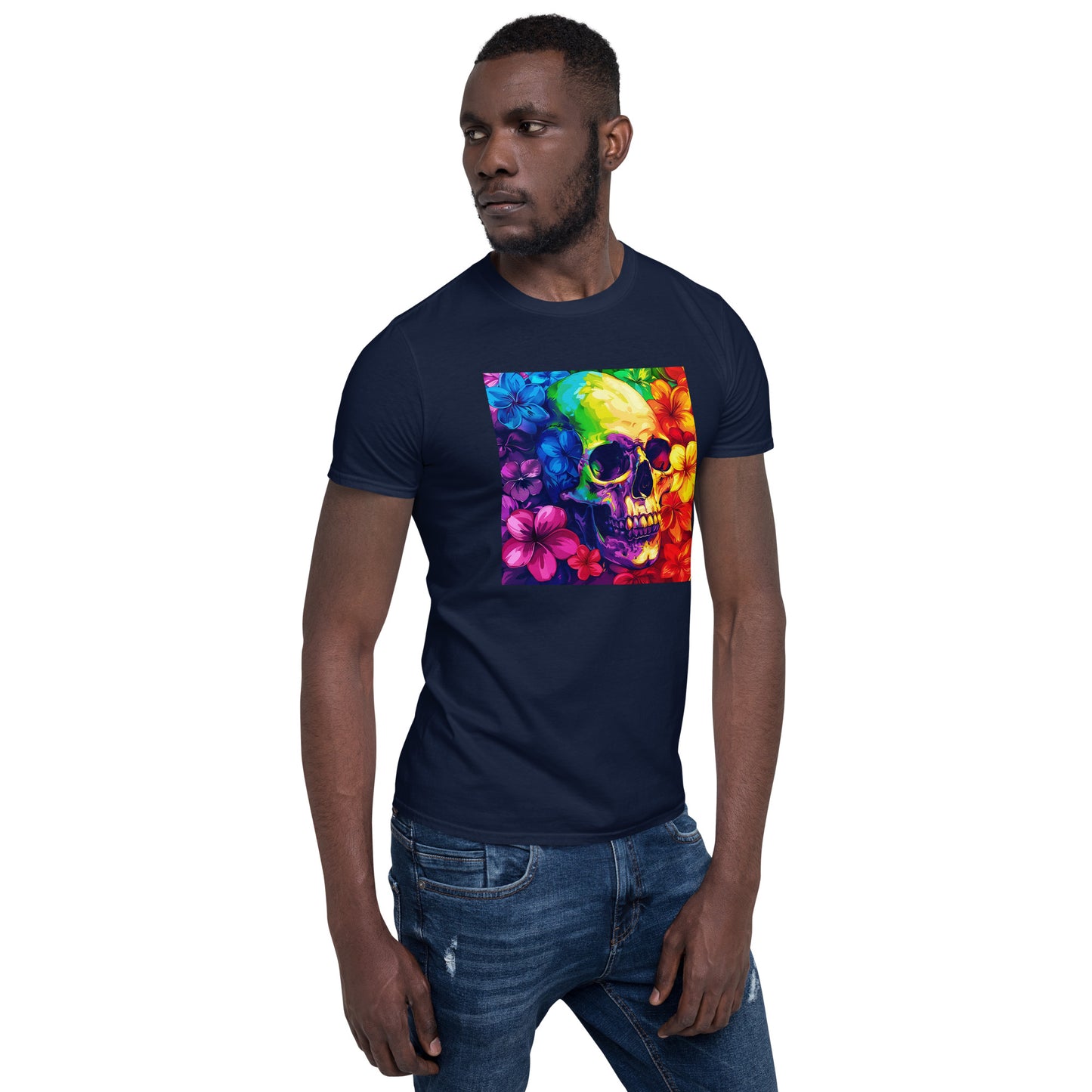 Rainbow Flower Skull T-Shirt