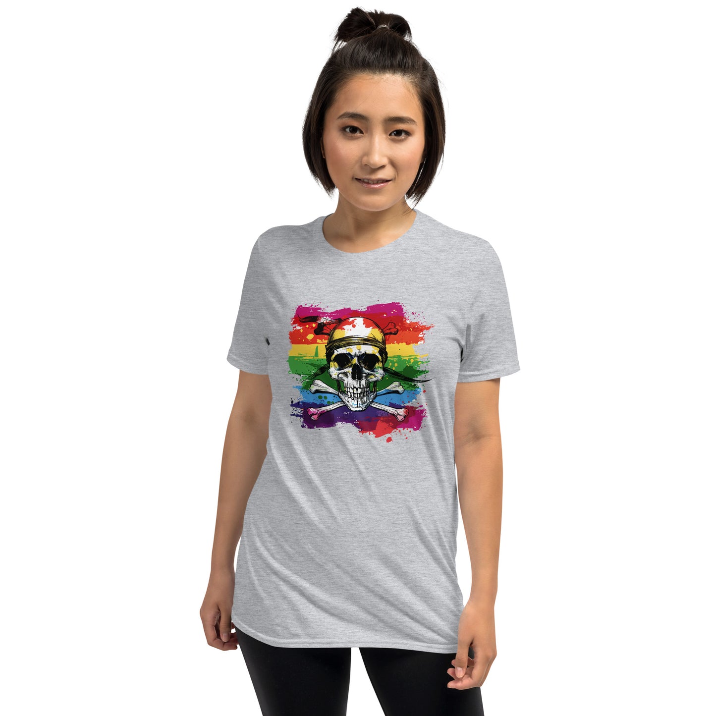 Pirate Rainbow Skull Flag Pride T-Shirt