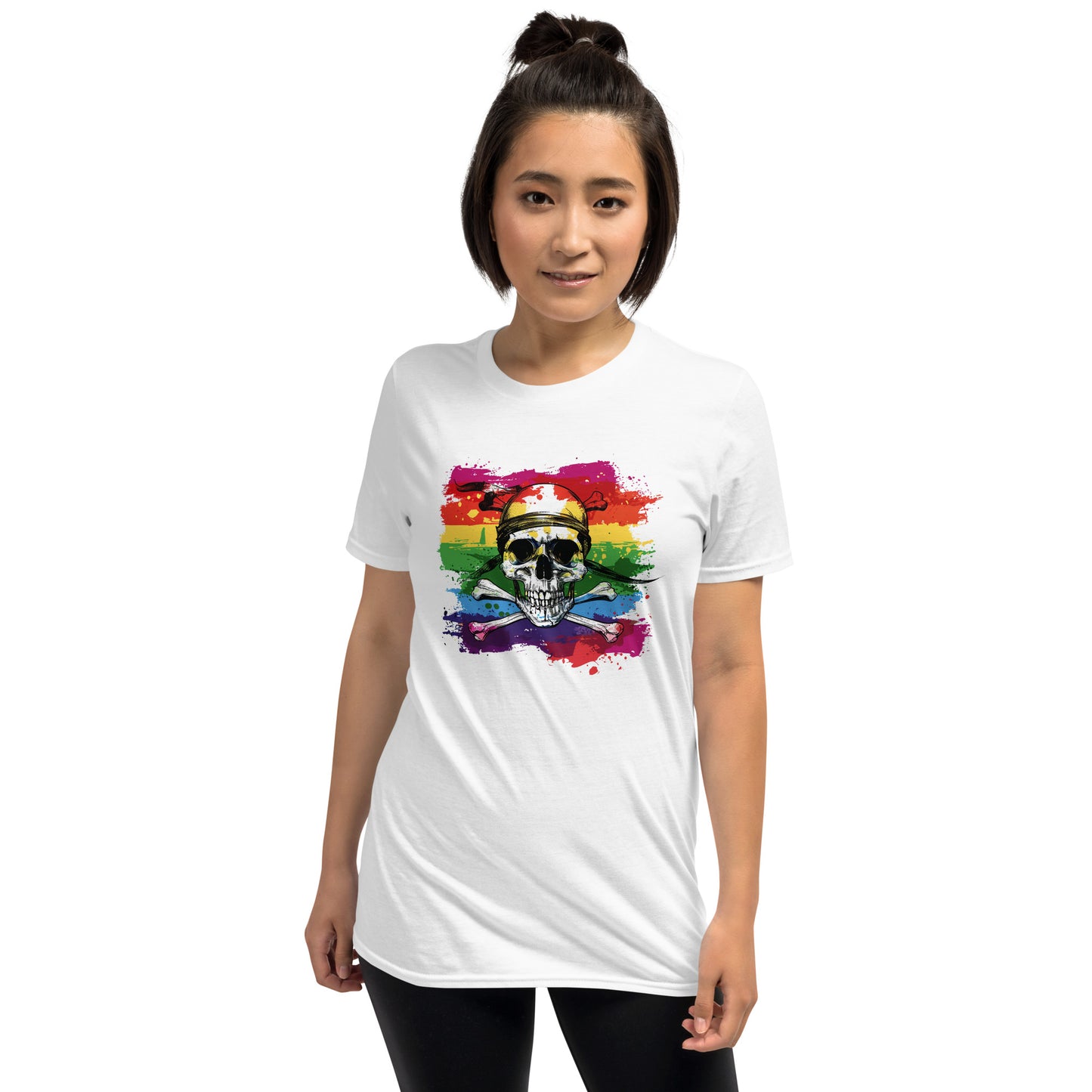 Pirate Rainbow Skull Flag Pride T-Shirt