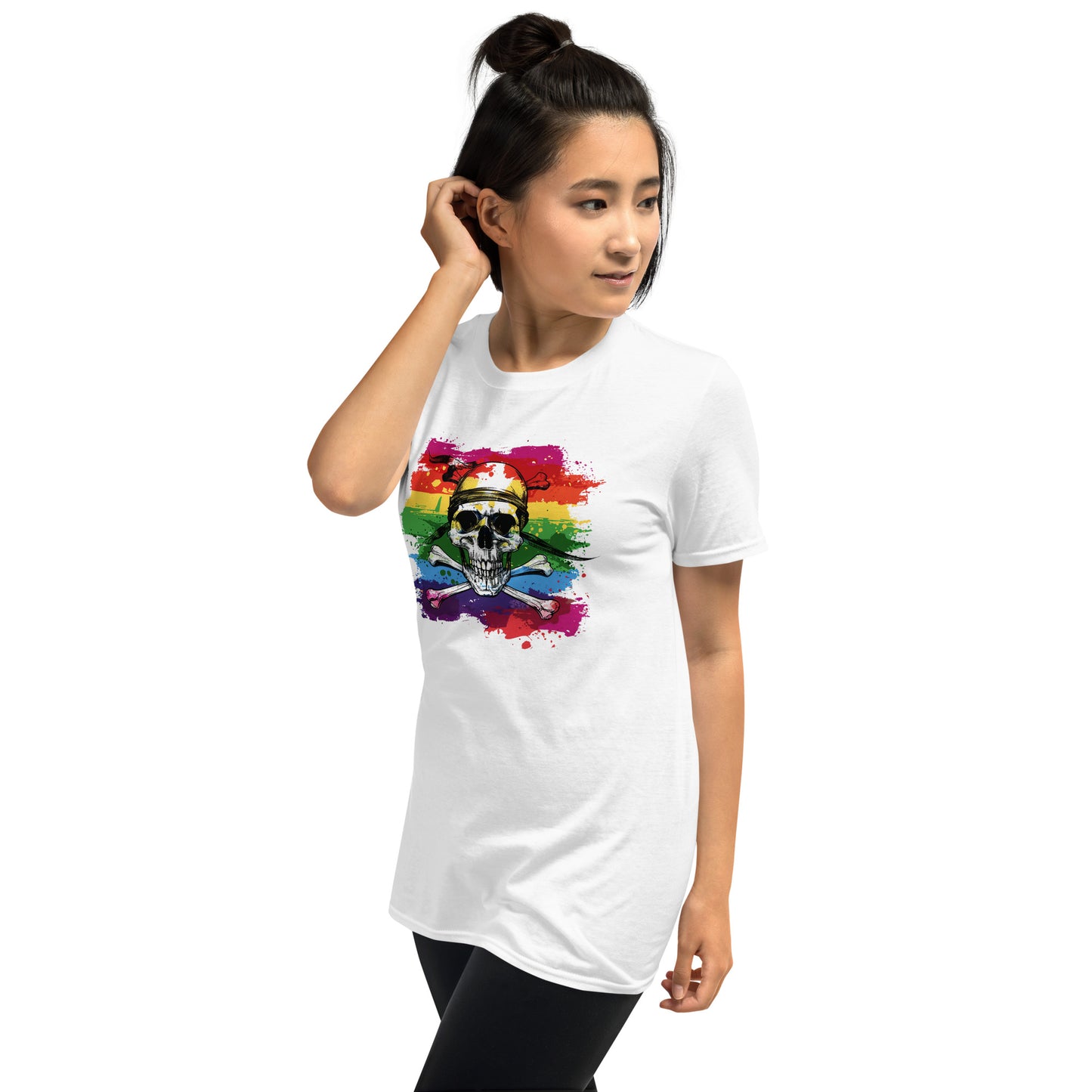 Pirate Rainbow Skull Flag Pride T-Shirt