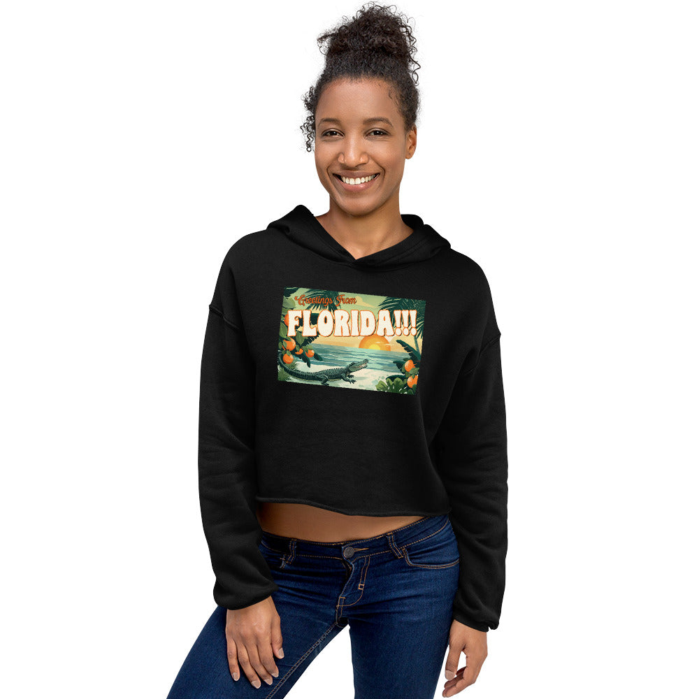 Greetings From Florida Cropped Hoodie