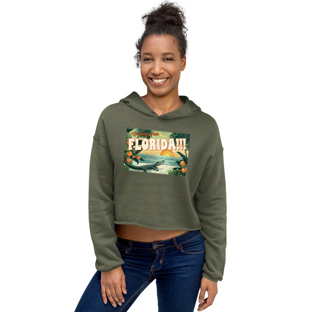 Greetings From Florida Cropped Hoodie