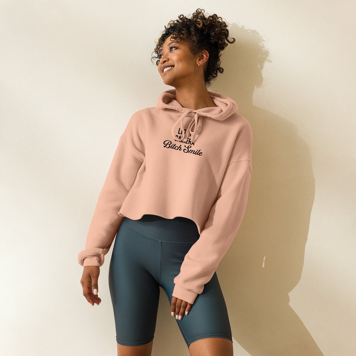 Lights, Camera, Bitch Smile Crop Hoodie