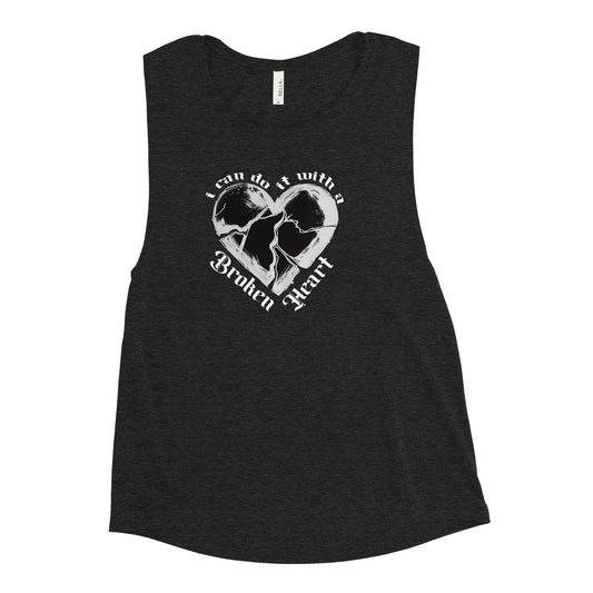 With a Broken Heart Black Ladies’ Tank